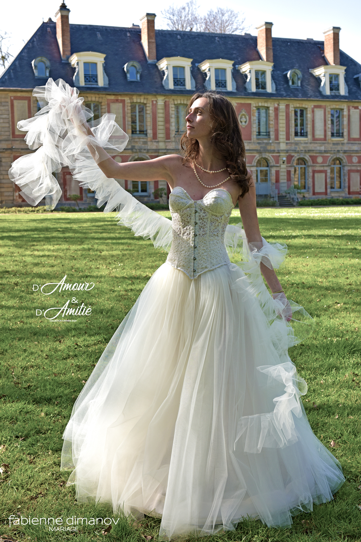 Robe de mariées corset princesse sur mesure - création unique personnalisée - D'Amour & D'Amitié - Fabienne Dimanov Mariage