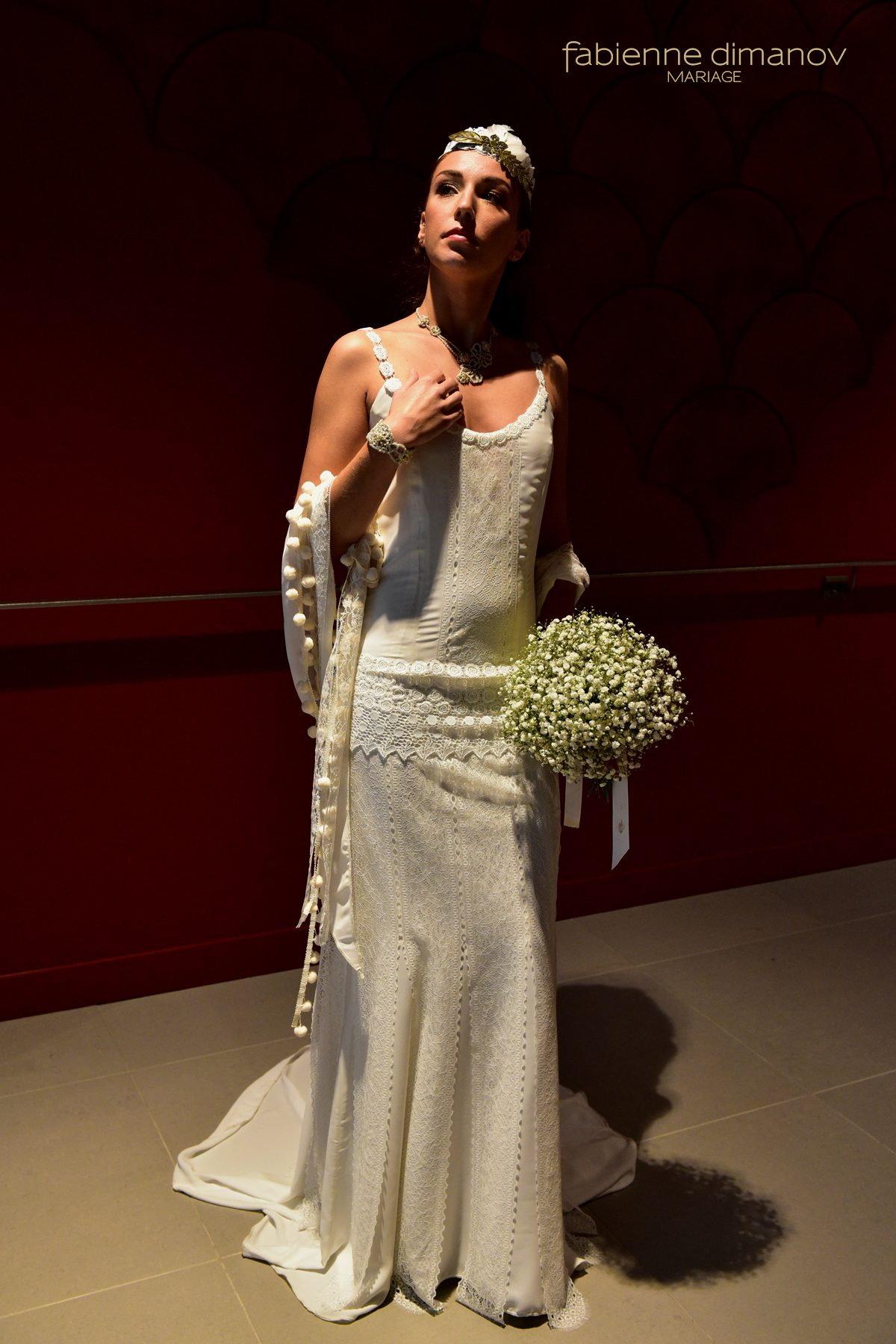 Robe de mariée rétro années 20 sur-mesure- Golden Heart - D'Amour & D'Amitié - Collection 2022 - Fabienne Dimanov Mariage