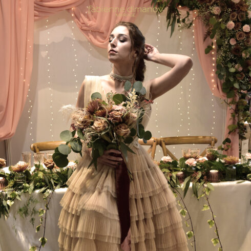 Robe de mariée ou de cocktail bohème chic sur mesure - Sweet Love - D'Amour & D'Amitié - Collection 2022 - Fabienne Dimanov Mariage