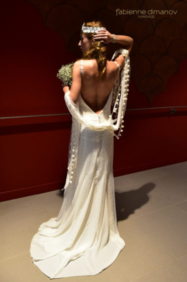 Robe de mariée rétro années 20 sur-mesure- Golden Heart – D’Amour & D’Amitié – Collection 2021-2022 – Fabienne Dimanov Mariage