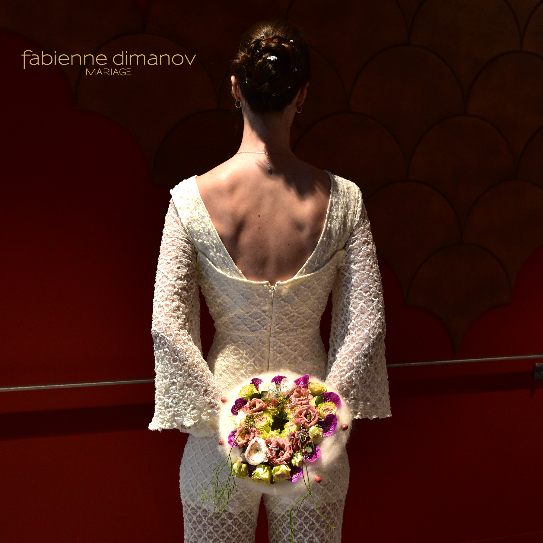 Combinaison pantalon de mariée sur-mesure- Accroche Cœur - D'Amour & D'Amitié - Collection 2021-2022 - Fabienne Dimanov Mariage