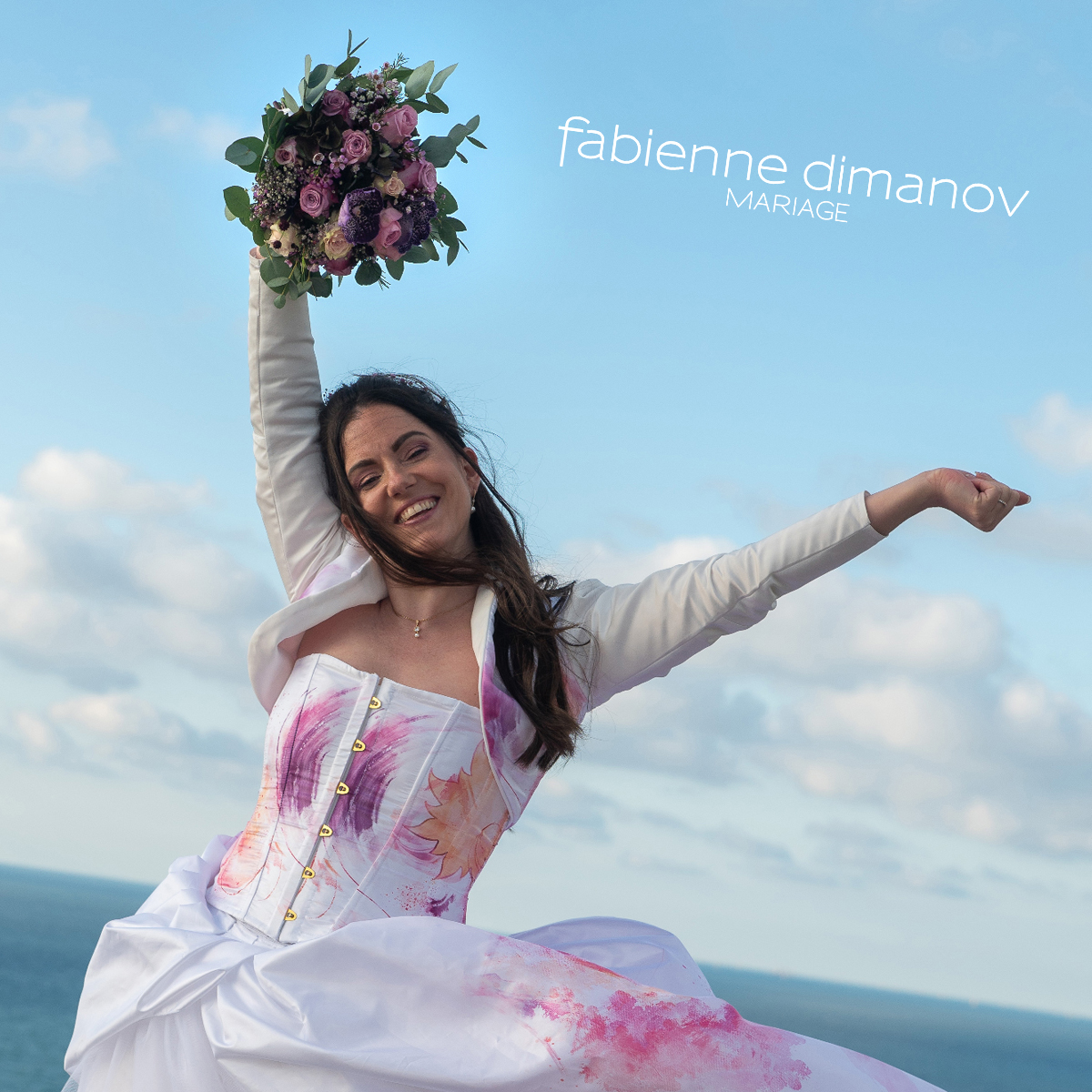 La mariée heureuse - mariée rose camaieu - Fabienne Dimanov Mariage