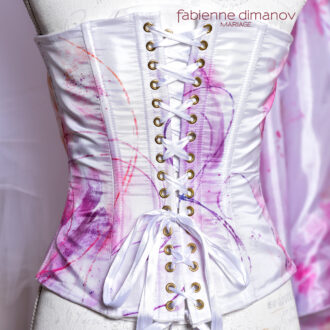 Corset sur mesure personnalisé rose camaïeu