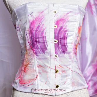 Corset sur mesure personnalisé rose camaïeu