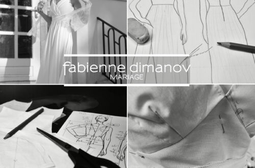 création d'une robe de mariée sur mesure du croquis à l'essayage final - Fabienne Dimanov Mariage