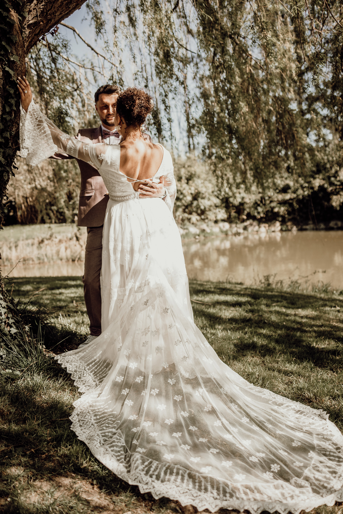 Mariage bohème - traine