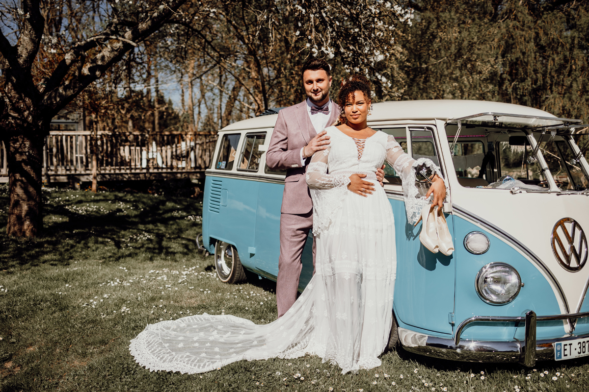 Mariage bohème - combi bleu